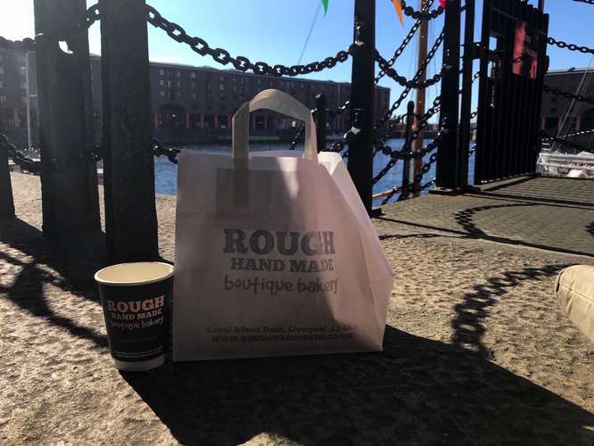 Rough Hand Made Bag And Coffee And Albert Dock 1